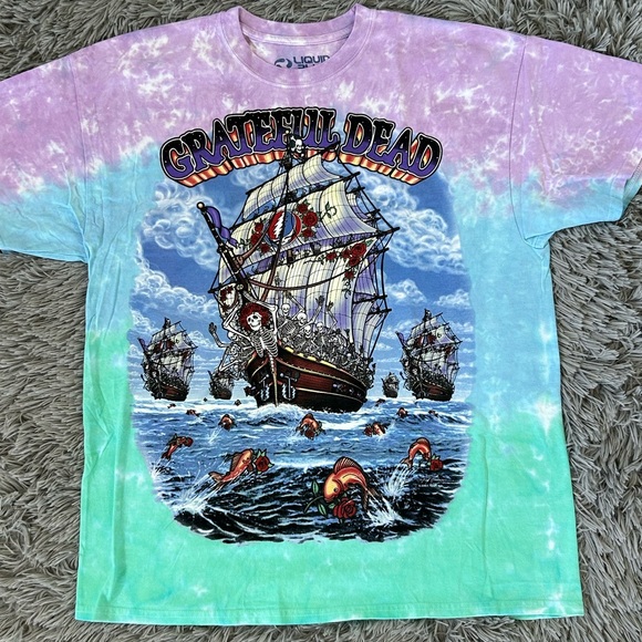 Maglietta Grateful Dead Ship Of Fools Blu &ndash; Taglia XL, 100% Cotone, Edizione Limitata Rara
